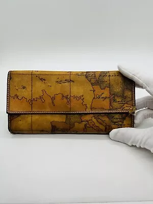 Alviero Martini Geo Long Wallet World Map Print United States Genuine Leather • $0.01