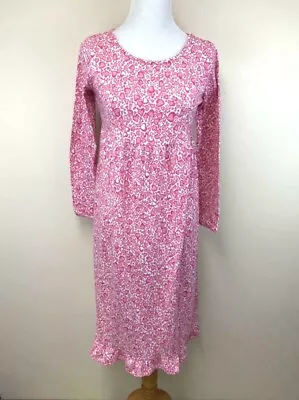 Hanna Andersson S Long Nightgown Pink White Heart Modest Womens Small • $26.99