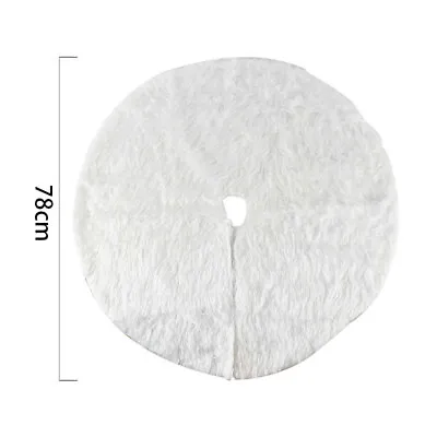 White Christmas Tree Skirt Base Faux Fur Xmas Floor Mat Ornament Decoration Snow • $11.88