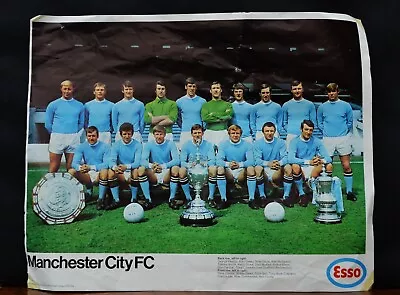 Manchester City Esso Football Poster Vintage • £0.99