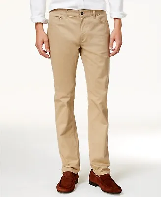 $90 Michael Kors Men's Beige Parker Slim Fit Stretch Chino Pants Size 34W 34L • $28.78