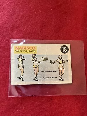 1954 Nabisco Sports Cards /Canadian Shredded Wheat TENNIS Backhand Card #18 Card • $4