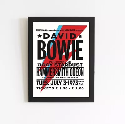 $80 • Buy David Bowie (Ziggy Stardust) 1973 Concert Poster