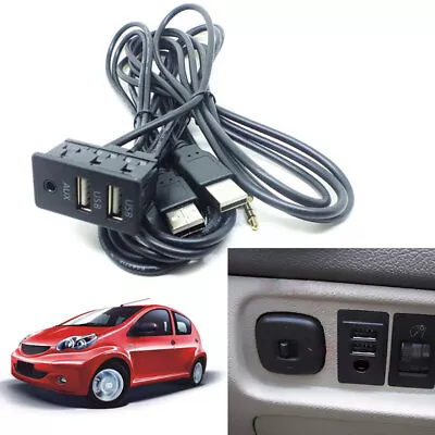 Car Dash Flush Mount AUX USB Port 1.5M Panel Dual USB Extension Cable Adapter* • $11.29