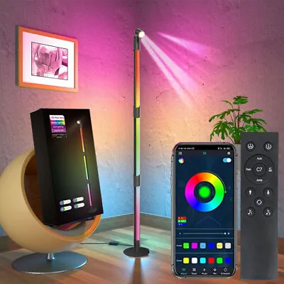 Rotatable RGB Warm White Floor Lamp 3 Section W/ Remote Bluetooth APP Spotlight • $44.54