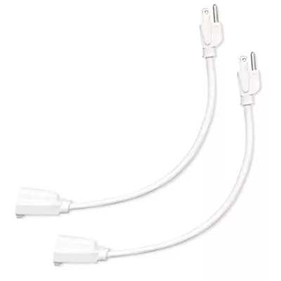 3 Ft Short Extension Cord 3 Prong 2 Pack 16/3 SJTW Small Extension Cord Whi • $13.91