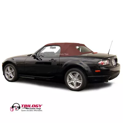 Miata Convertible Top 2006-14 Bordeau Twill Vinyl Top Heated Glass Window • $404.10