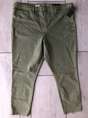 Mossimo Denim Womens Cropped Jeggings Green High Rise Power Stretch 18/34R New • $9.74