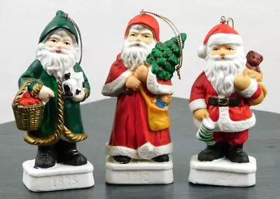 Set Of 3 Ceramic  Memories Of Santa -style Ornaments No Original Packaging • $12
