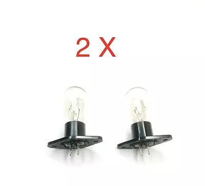 2 X MICROWAVE OVEN GLOBE LAMP BUILT IN BASE  BOSCH DAEWOO PANASONIC SAMSUNG 0856 • $18.90