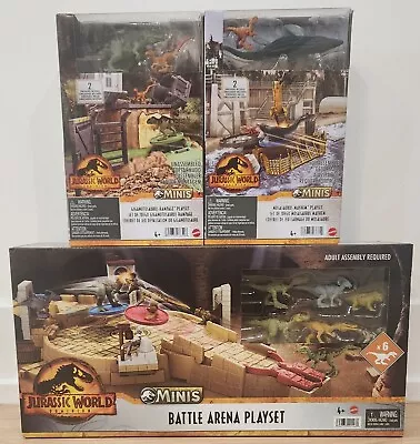 Jurassic World Minis Battle Arena Giganotosaurus Rampage Mosasaurus Mayhem NEW • $59.99