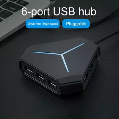 6 Ports Hub Splitter USB 2.0 High Speed Adapter Multi Desktop PC Laptop Tool • $17