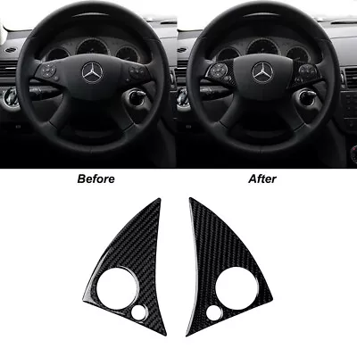 Carbon Fiber Steering Wheel Button Trim For Mercedes-Benz C Class W204 2007-2010 • $12.73