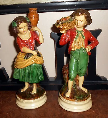 Vintage 9  Pair Of Exquisite Borghese Harvest Figurines • $14.99