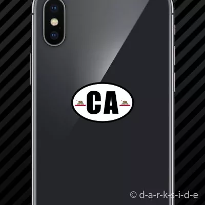 (2x) Oval California Flag Cell Phone Sticker Mobile CA Oval Republic Cali • $3.99