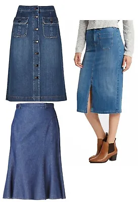 Ex Highstreet M&S Denim Jean Skirt. 3 Styles. RRP: £35. Sizes 6-24 • £24.99