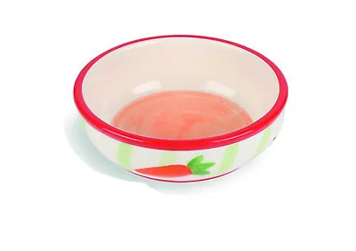 Happypet 5  Ceramic Rabbit Feeding Bowl Carrot & Rabbit Design Dishwasher 13187 • £8.29