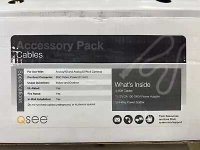 Q See Accessory Pack 4x60feet Cables Power Supply And 4 Way Power Splitter • $85