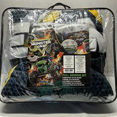 Monster Jam Twin 7 Piece Complete Bedding Set-Free Shipping • $65