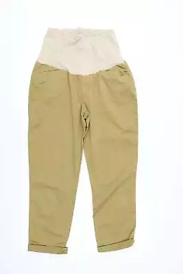 Gap Womens Gold Cotton Chino Trousers Size 8 L35 In Regular - Maternity • £9