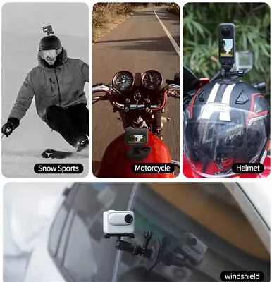 Flexible Adhesive Base Motorcycle Helmet Mount Holder For Pocket 3/Insta360 GO3 • $12.13