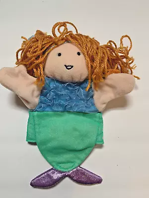 Manhattan Toy Mermaid Red Hair Curly Blue Shirt Plush Puppet Hand Stuffed Toy 9  • $5