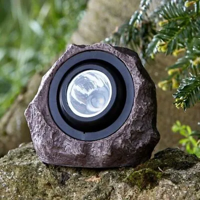 Solar Powered Light Rock Effect 15L Super Bright Spotlights Garden Decorative • £16.59