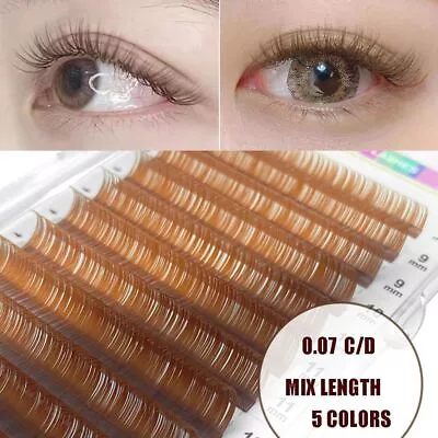 Mink Caramel Colored Lashes Individual Eyelashes  Lashes Extension • £5.14