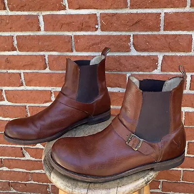 Frye Chelsea Boots 12 D Brown Classic Leather Chukka Harness Shoes Casual 87440 • $69.99