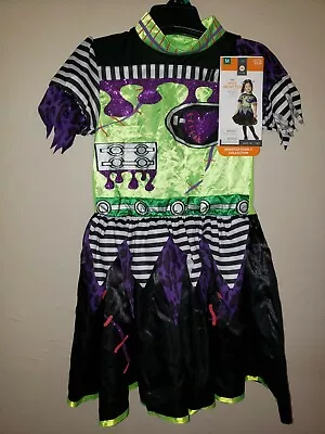 MISS MONSTER Girls HALLOWEEN COSTUME DRESS NEW NWT SPARKLES! Large SO CUTE! • $11.16