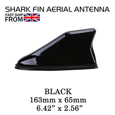 £7.99 • Buy Black Shark Fin Aerial Antenna Roof Waterproof AM/FM Radio Signal Rubber Base