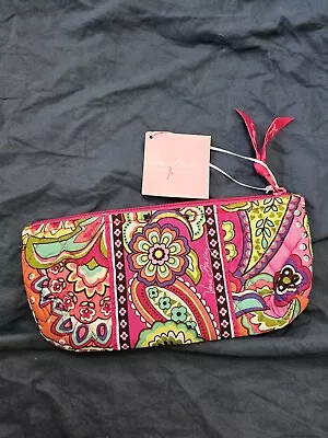 NWT Vera Bradley Brush & And Pencil PINK Swirls Make-up Case Bag Plastic Lined • $20.99