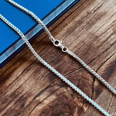 Real Solid 925 Sterling Silver Square Franco Mens Chain Bracelet Or Necklace • $9.99