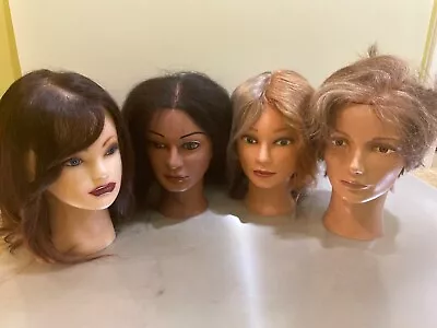 One Qty Cosmetology Mannequin Head With Human Hair 100% Human Hair -11-12  Tall • $39.99