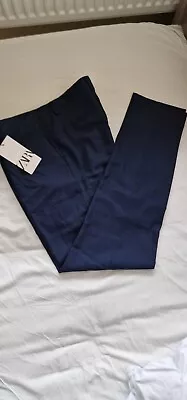 Men's Zara Navy Blue Trousers Size 42 Waist • £7.99