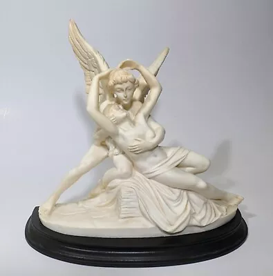 G. Ruggeri Vintage Sculpted Itallian Cupid And Psyche Statue On Wooden Base • $85