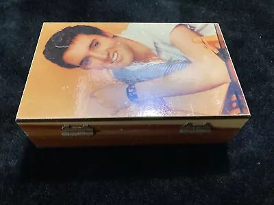 ~ELVIS PRESLEY~ Vintage Cedar Trinket Box 1950s? Souvenir Of Memphis Tennessee • $29.95