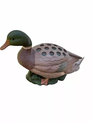 Vintage Handmade Mallard Duck Flower Frog  • $20