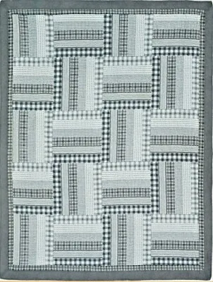 Quilt Throw Blanket Patchwork Light Gray & White & Dark Grey Cotton  50  X 60    • $59