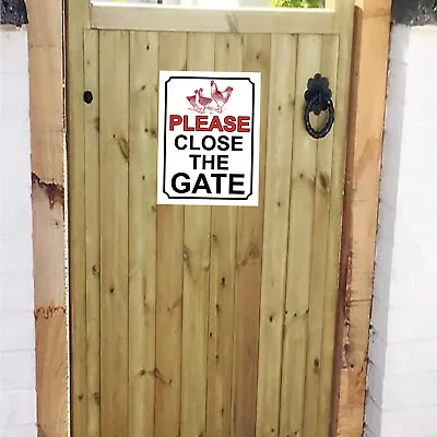 Please Close The Gate Chicken Themed Metal Gate Sign Plaque 150mm X 200mm 883H1 • £5