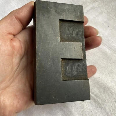 £8.99 • Buy Original Large Vintage Wooden Letterpress Printers Block Letter E - 4” 10cm Tall