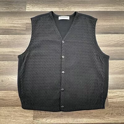 JHANE BARNES Black Geometric Gilet Vest Made In Italy Size Large • $34.95