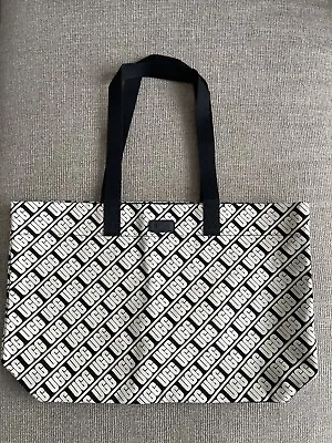 New UGG Logo Black White All Over Print Double Sided Large Shopper Tote Bag • $22.50