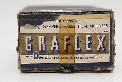 Lot 3 Graflex Graphic 2 1/4  X 3 1/4  Cut Film Holders Type 5 Wood Original Box • $82