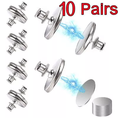 10Pairs Magnetic Curtain Clips Nail Free Button Buckle Clips Window Screen Decor • £8.59