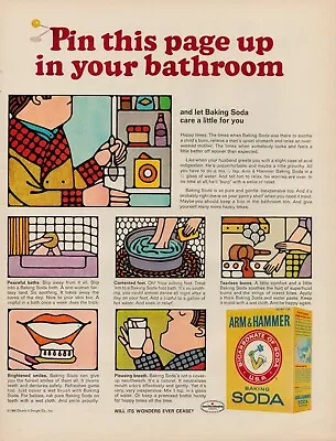 1968 Arm Hammer Baking Soda 60s Vintage Print Ad Carbonate Bathroom Good House • $9.93