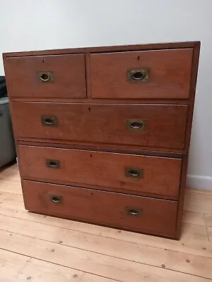 Antique Military Campaign Chest Of Drawers Graves & Sons Devonport. CIRCA 1890 • £800