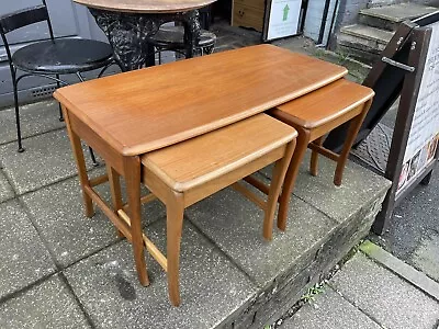 Vintage Retro MCM Nathan Sutcliffe Teak  Coffee Table & Side Table Set • £275