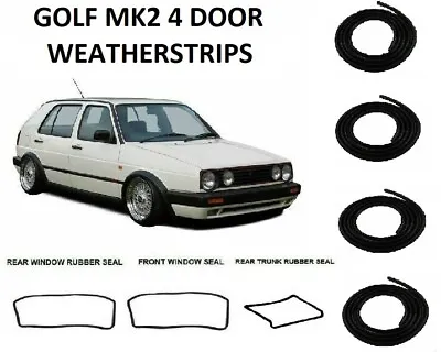 For Volkswagen Golf MK2 Sedan Door WindowsTrunk Rubber Seals Gaskets 1983-1991 • $218.41