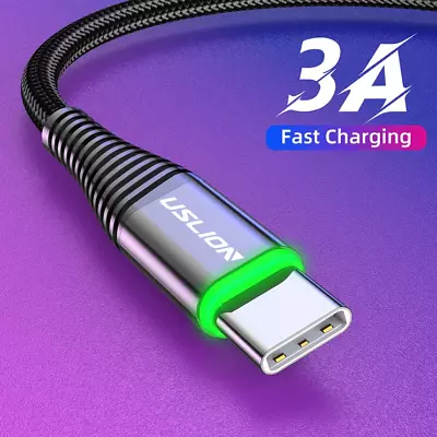 $4.61 • Buy 0.5m/1m/2m LED 3A USB Type C Cable Fast Charge Wire For Samsung Galaxy...